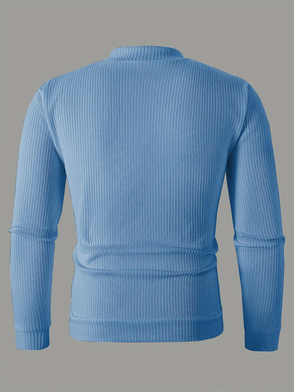 Cardigan da uomo a coste con zip – Vestibilità comoda per autunno e inverno