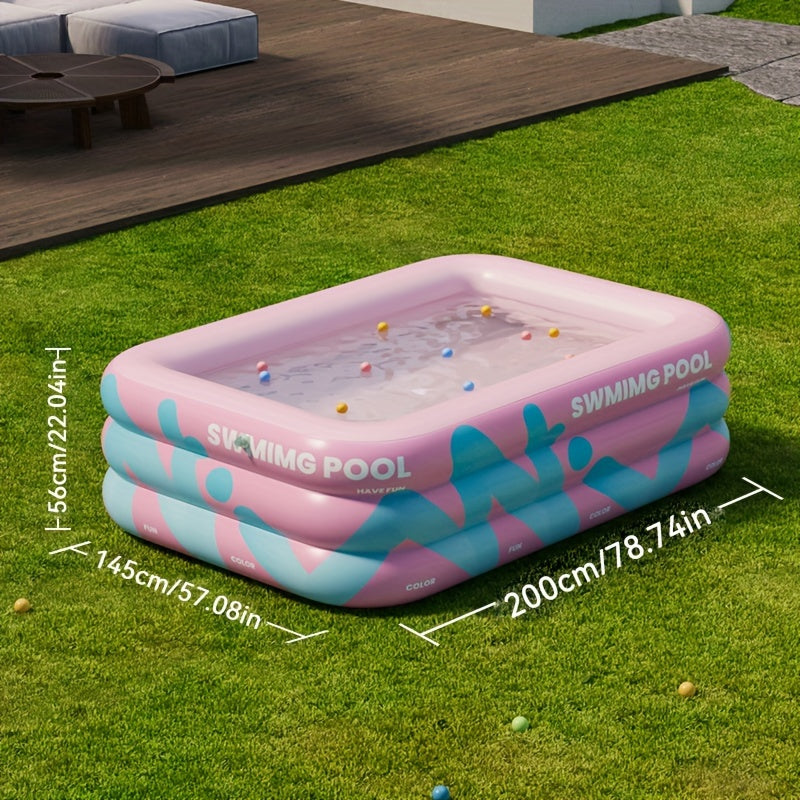 Piscina hinchable alegre para el jardín – PVC resistente, perfecta para fiestas de verano y diversión en familia