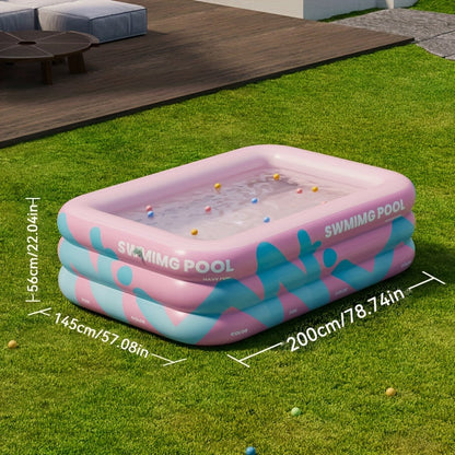 Piscina hinchable alegre para el jardín – PVC resistente, perfecta para fiestas de verano y diversión en familia