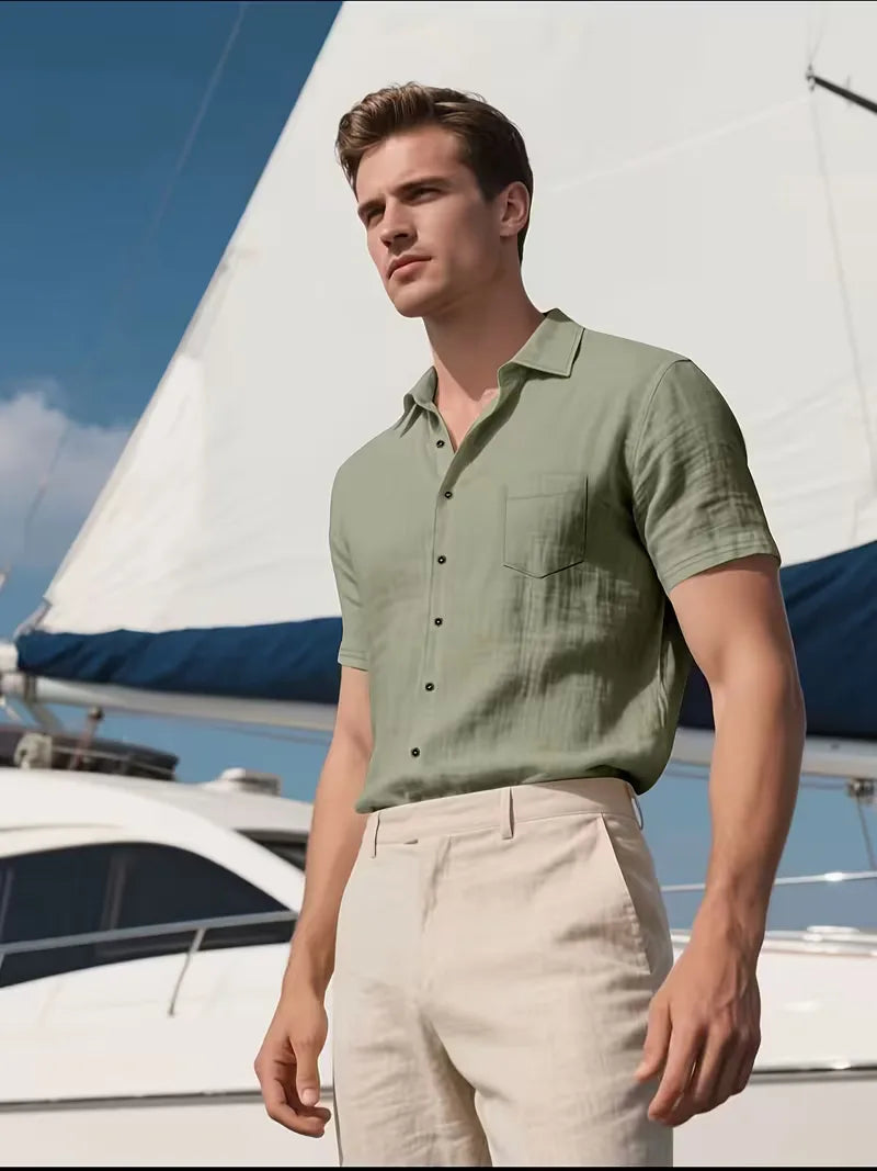 Chemise à manches courtes avec poche poitrine