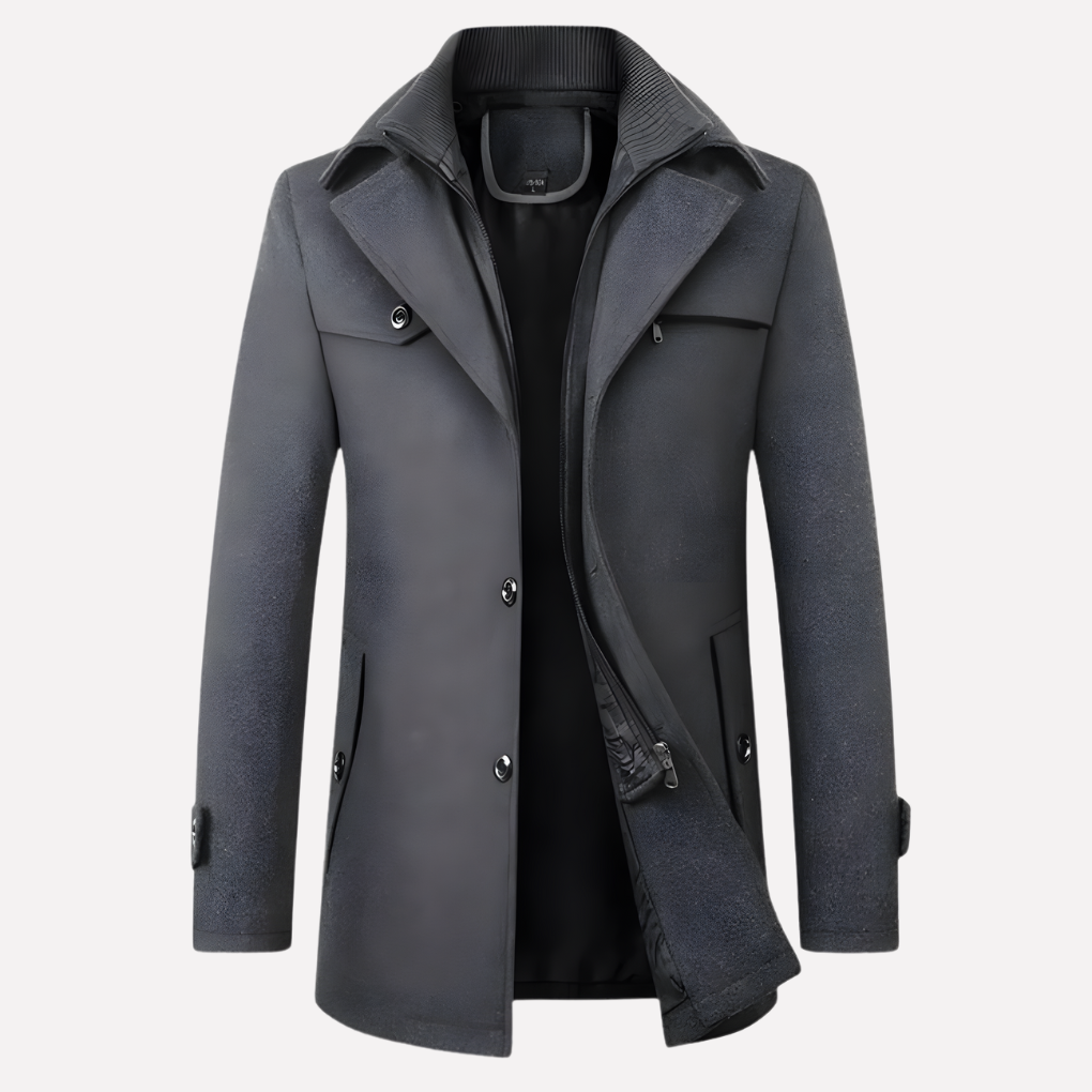 Men's Jacket with Notched Collar
