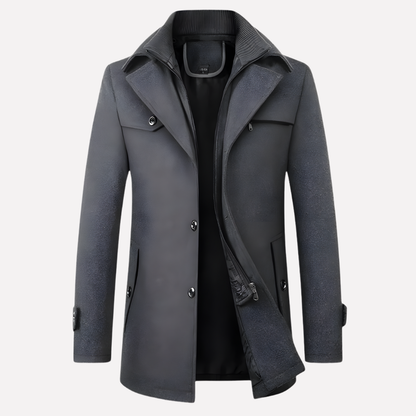 Men's Jacket with Notched Collar