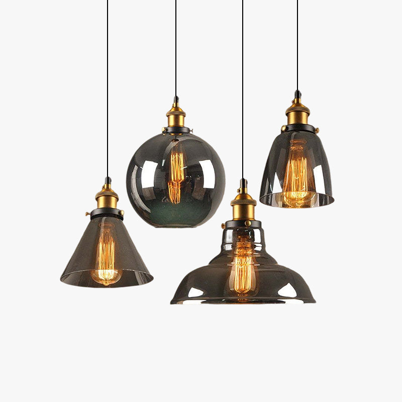 Vintage Industrial Pendant Light – Glass & Metal