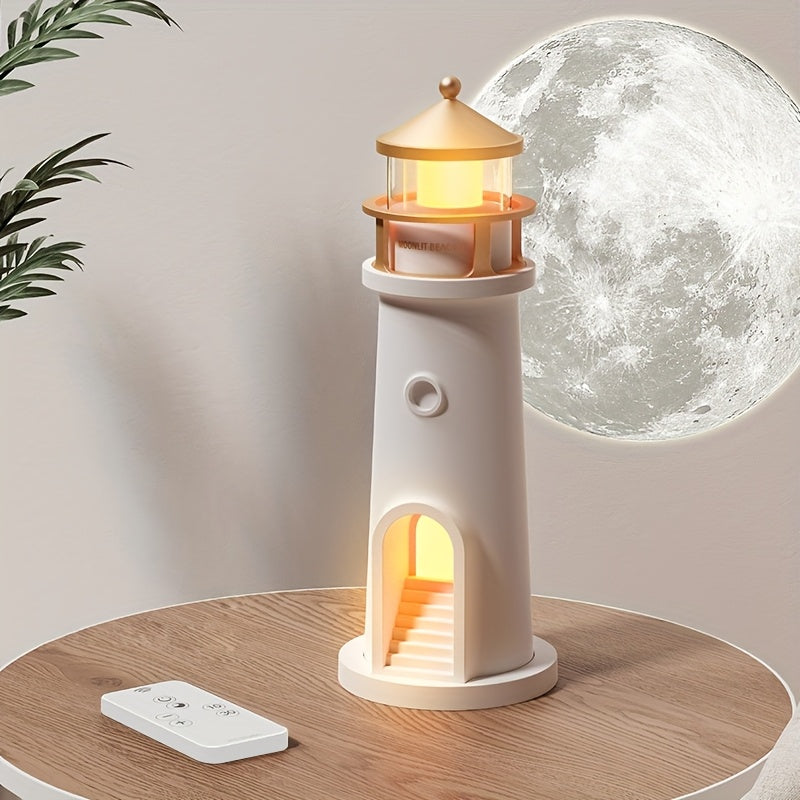 Lampada da tavolo decorativa a forma di faro con luce regolabile, per gli interni