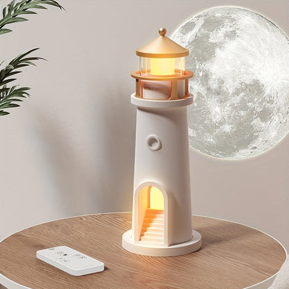 Lampada da tavolo decorativa a forma di faro con luce regolabile, per gli interni