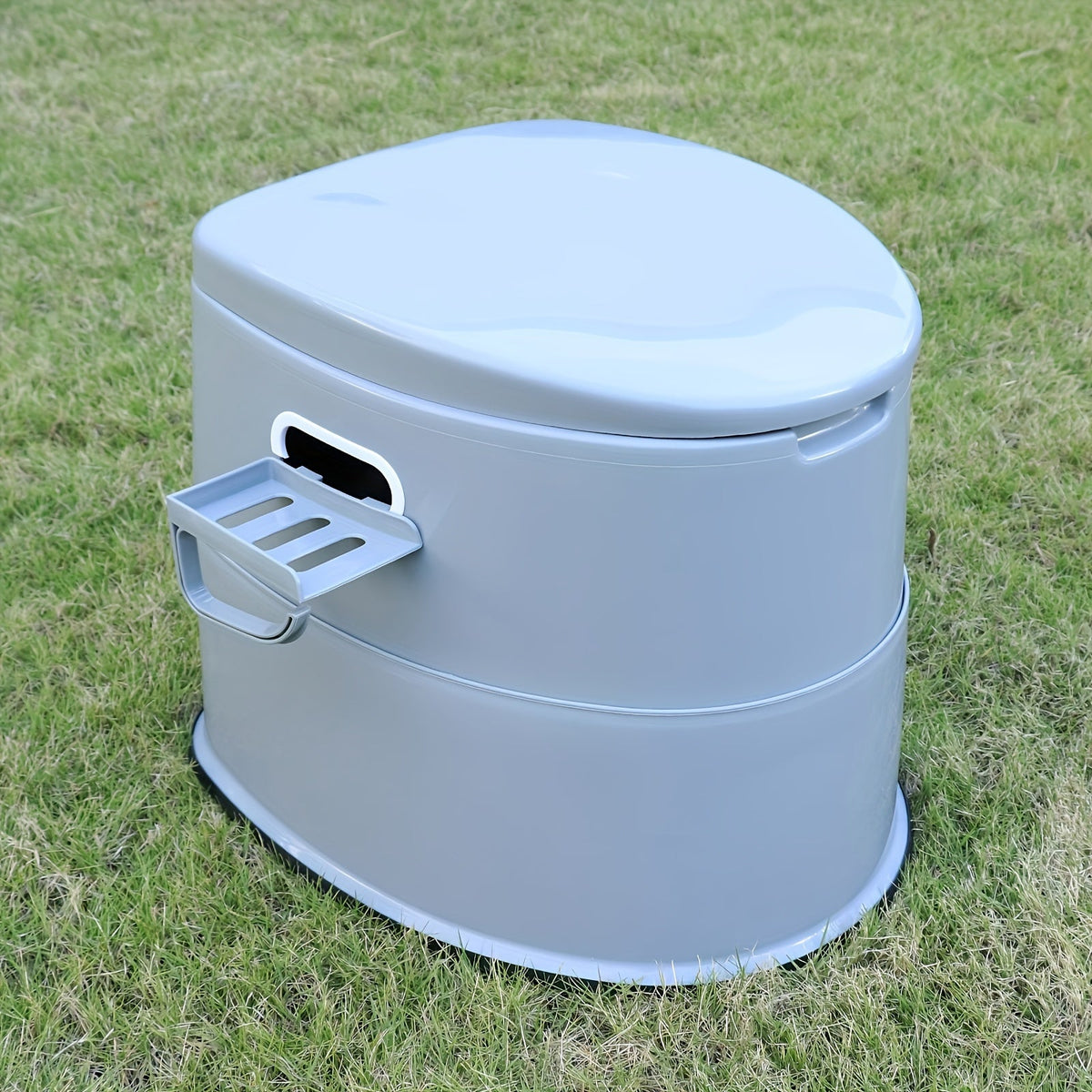 Inodoro portátil de PVC gris - Cómodo y práctico para acampar y situaciones de emergencia