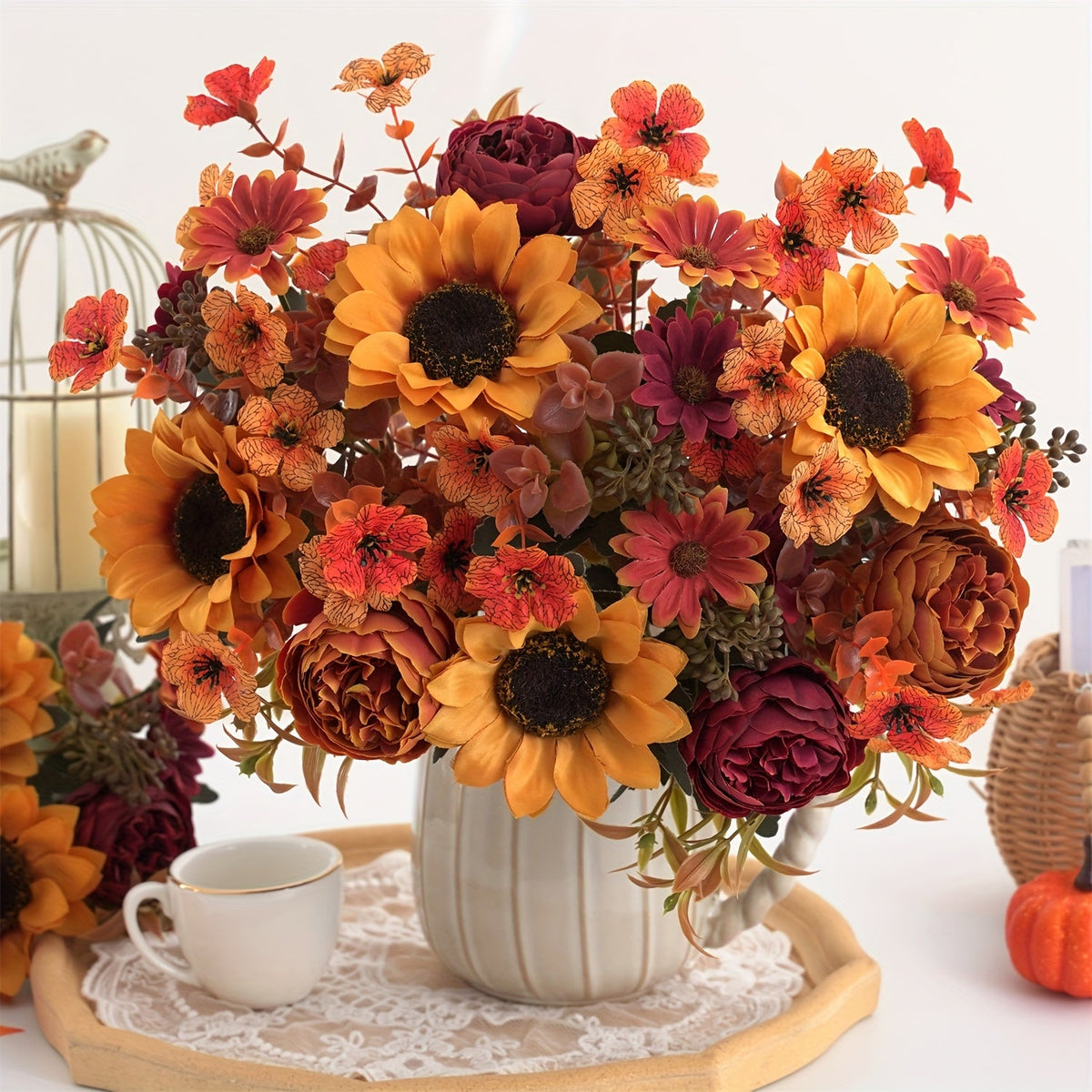 Composition florale d’automne – Colorée et chaleureuse pour tous les espaces