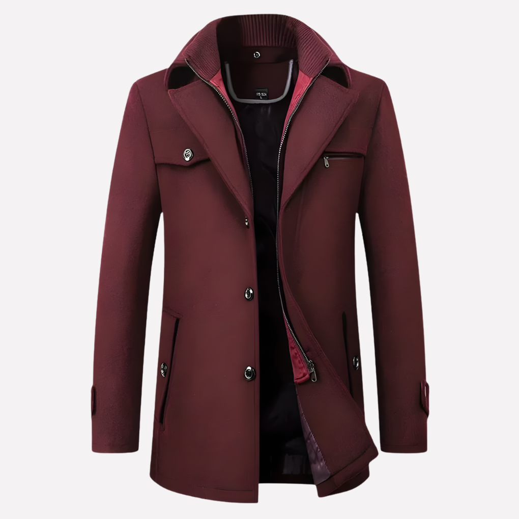 Men's Jacket with Notched Collar
