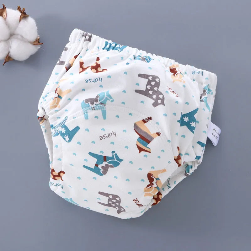 Reusable Baby Nappy Pants with Waterproof 6-Layer Crotch