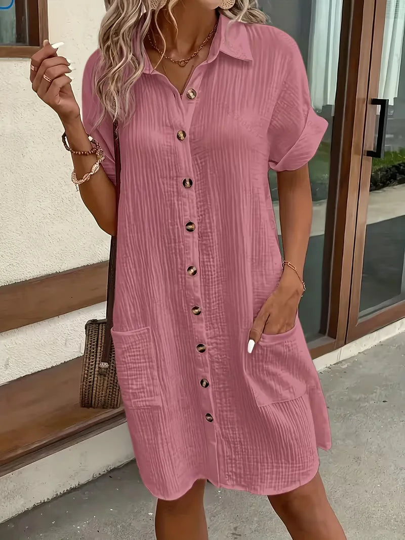 Robe chemise à manches courtes
