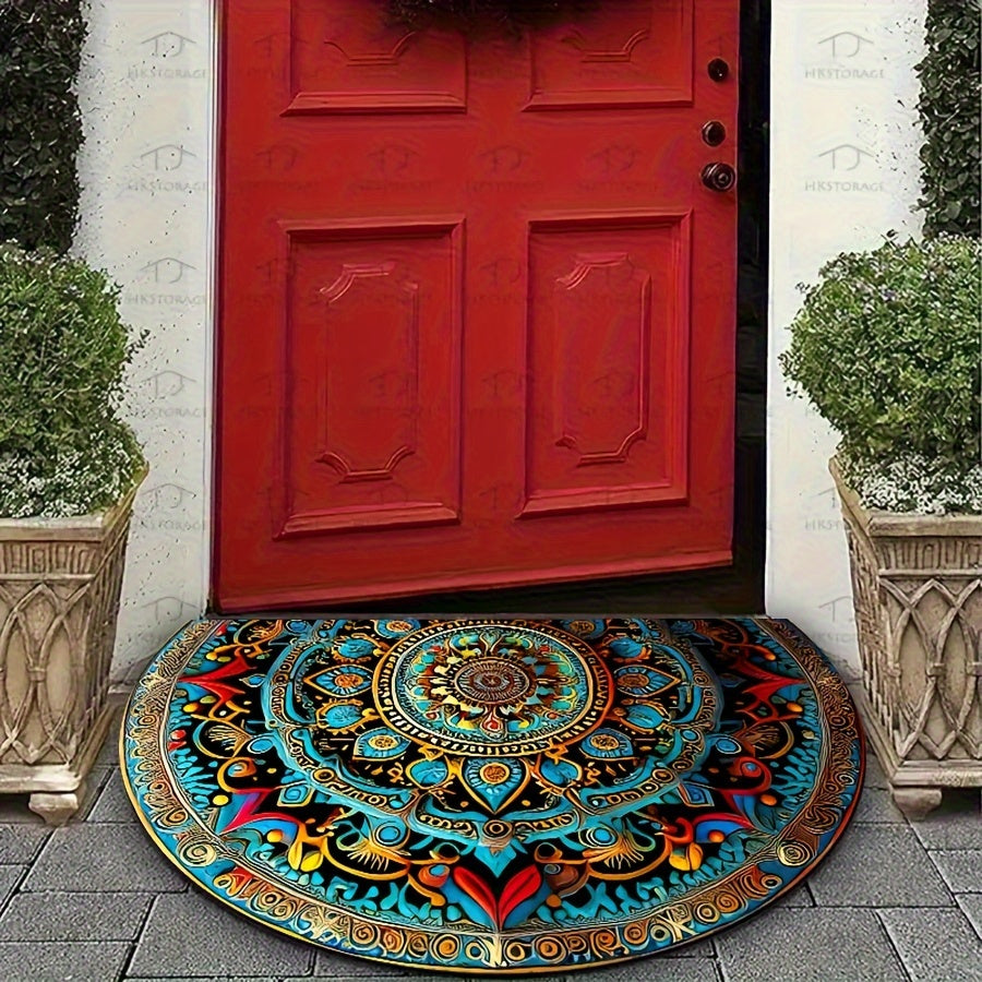 Tappeto mandala semicircolare – Stile bohémien e comfort antiscivolo