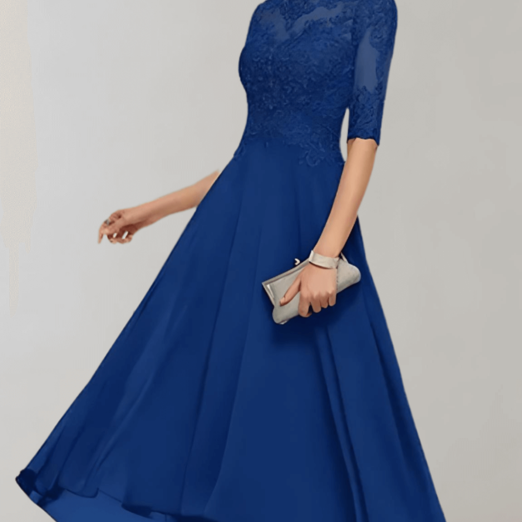 Maxi dress with lace sleeves - Wedding guest