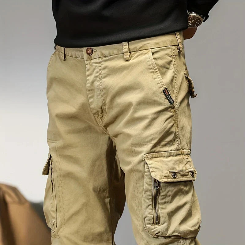 Calças jogger cargo elegantes para homem