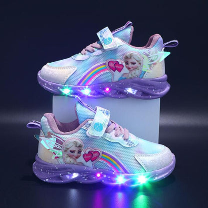 Sneakers glitterate arcobaleno - Scarpe LED per bambini avventurieri