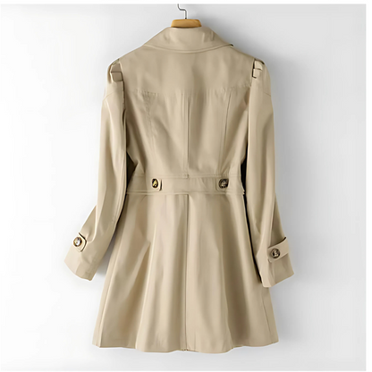 Tailored Ladies Trench Coat with Buttons and Classic Collar
