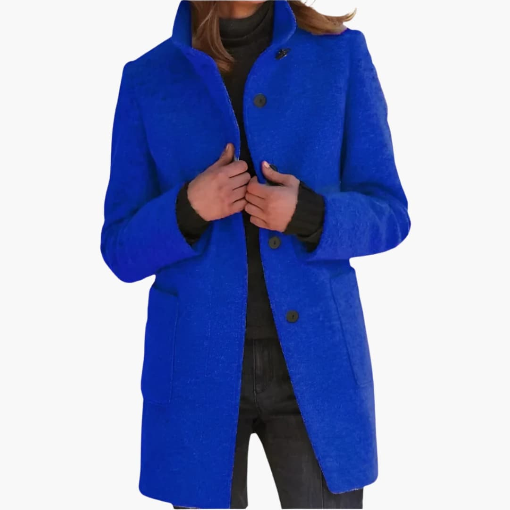 Cappotto da donna con collo alto e tasche