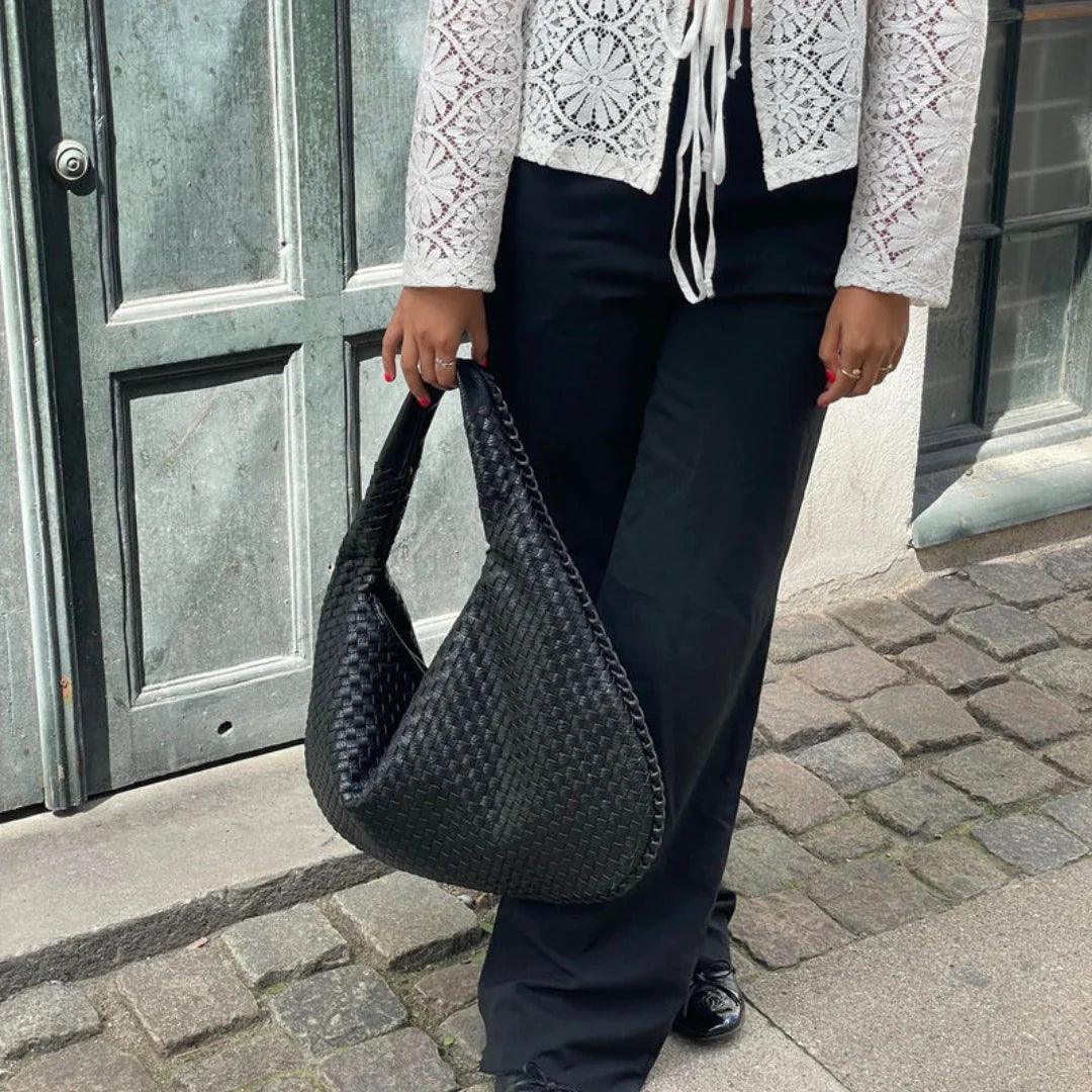 Woven Handbag in Vegan Leather