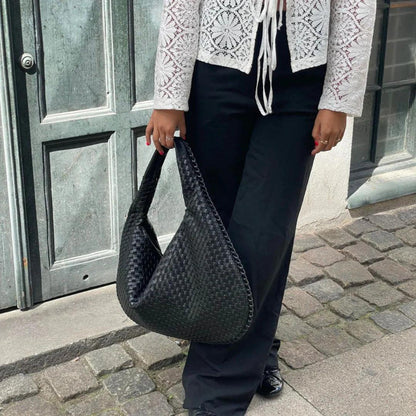 Woven Handbag in Vegan Leather