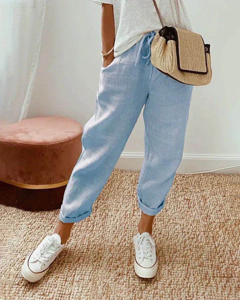 Yanna - Pantaloni casual in lino da donna