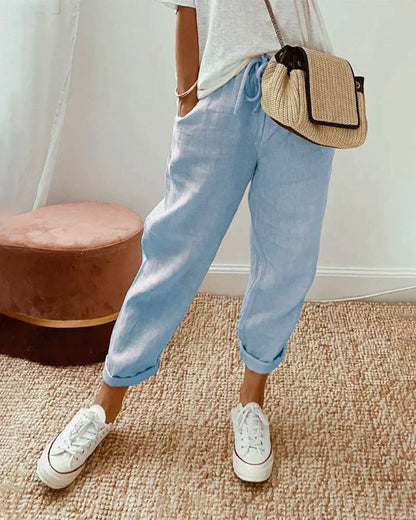 Yanna - Pantaloni casual in lino da donna