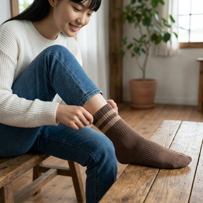 Calze girocollo da donna a righe