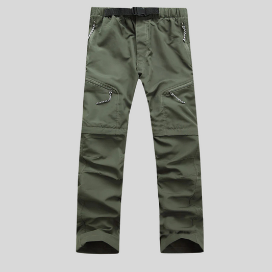 Pantalones de senderismo para hombre 2 en 1: estilo robusto con función convertible