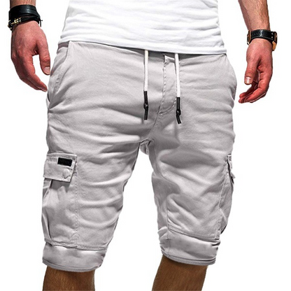 Pantalones cortos cargo para hombre con cordón ajustable y bolsillos funcionales