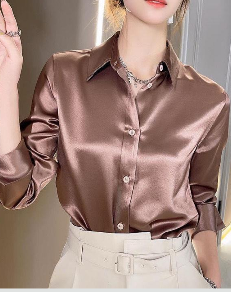 Women's Chic Long Sleeve Blouse for an Elegant Fit