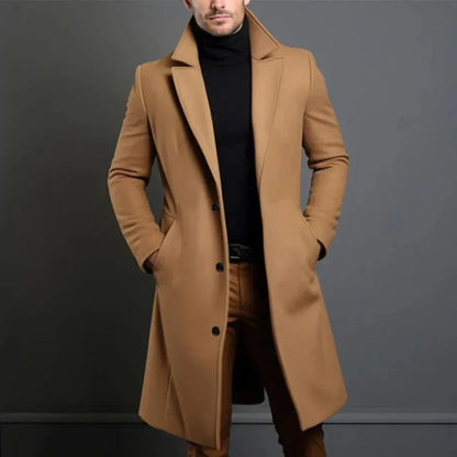 Men's Wool Blend Overcoat – Modern Elegance for Cool Seasons