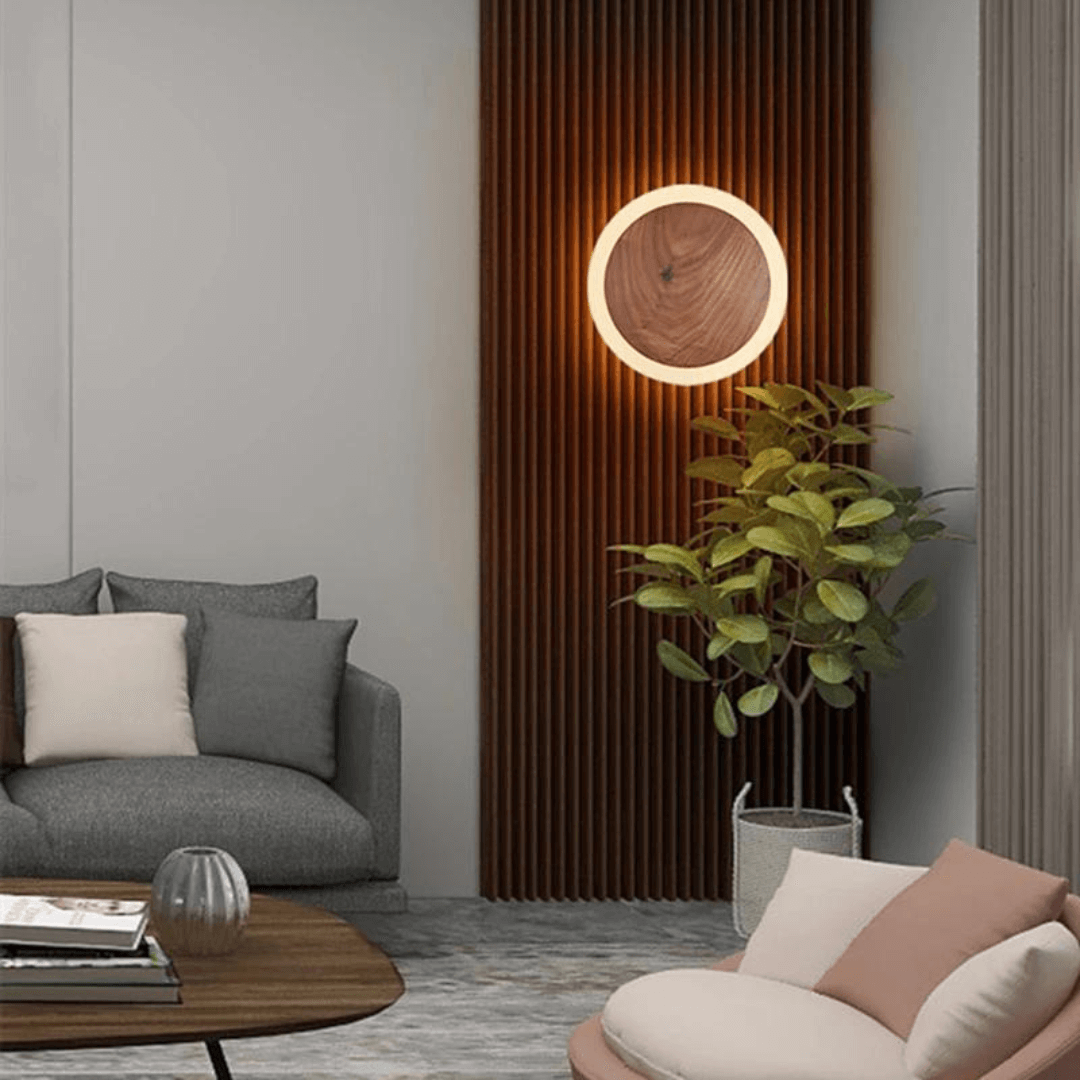 Nordic Walnut LED Wall Lamp