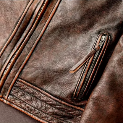 Premium Retro Men's Jacket in Real Leather
