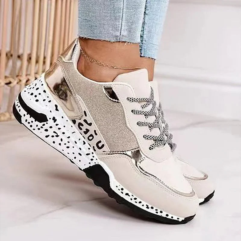 Riley – Trendy Ladies' Sneakers with Breathable Mesh and T-Strap Closure