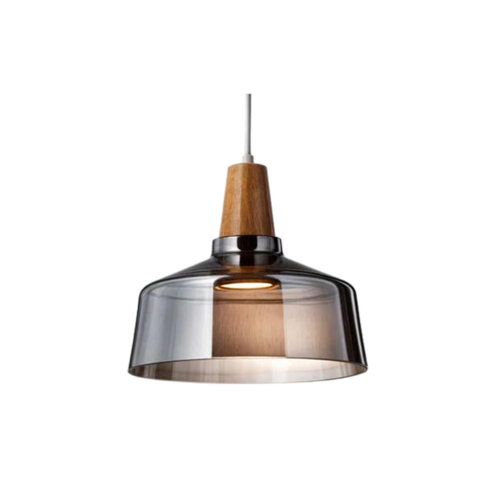 Suspension en bois et verre – Élégance intemporelle