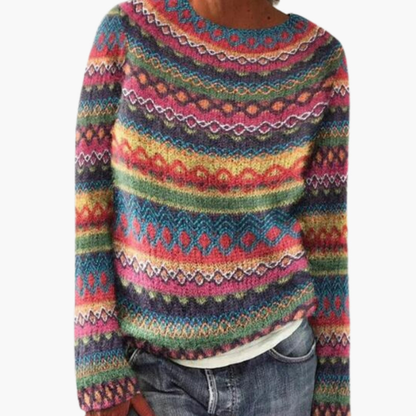 Maglione da donna lavorato a maglia con scollo rotondo
