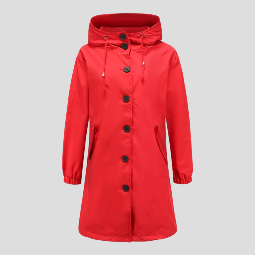 Wasserdichte Regenjacke mit Kapuze für Damen