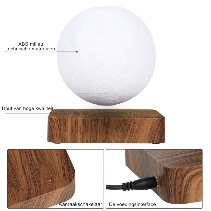 Floating Moon Lamp with Magnetic Levitation