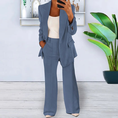 Completo pantaloni da donna con gambe larghe
