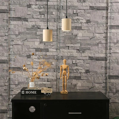 Elegante lámpara colgante cilíndrica de madera