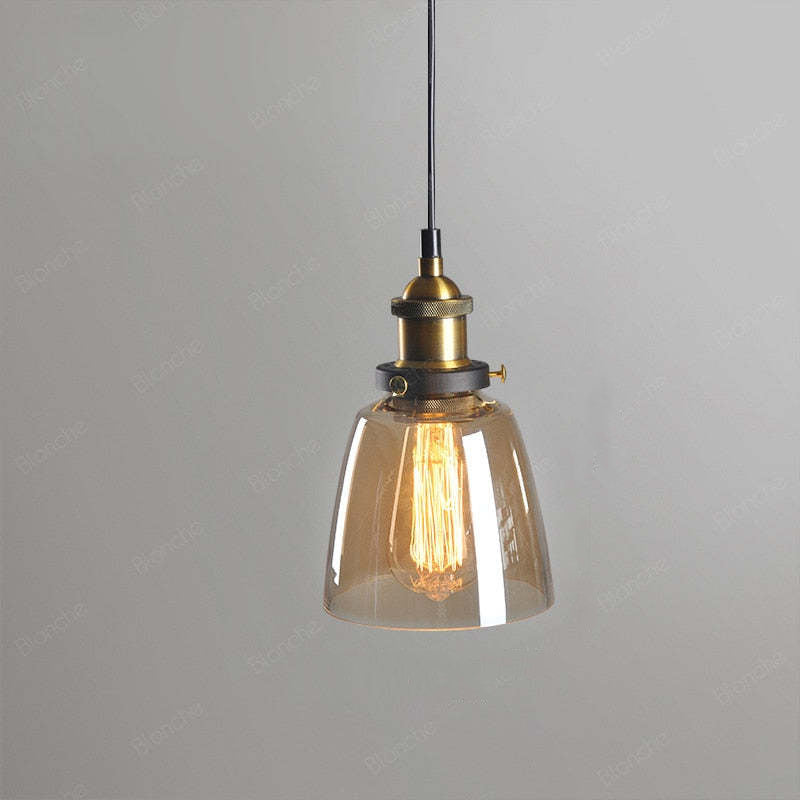 Vintage Industrial Pendant Light – Glass & Metal