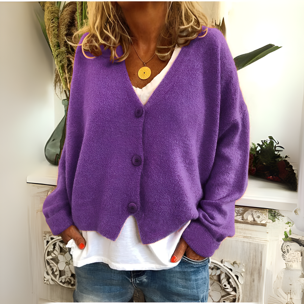 Soft knitted, relaxed cardigan for women