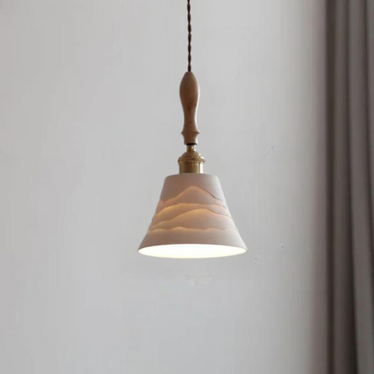 Lustră suspendată elegantă din ceramică, cu design ondulat