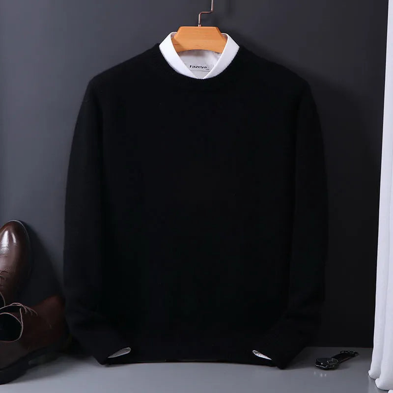 Oversized Cashmere Jumper with O-Neck for Men