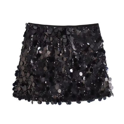 Trendy Women's Mini Skirt with Sequins and Glamour Look