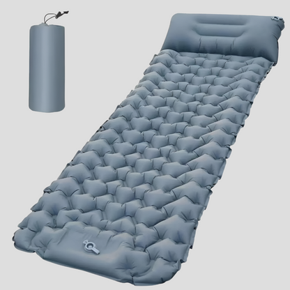 Inflatable mattress with built-in pillow