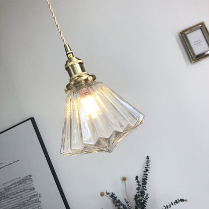 Lámpara colgante moderna de vidrio en forma de diamante