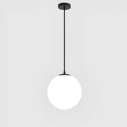 Modern Glass Pendant Lights with White Spherical Lamp Shades
