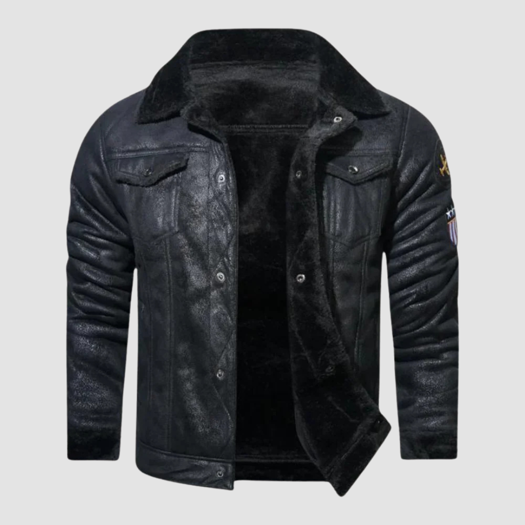 Winter Bomber Jacket with Fleece Lining and Pilot Style