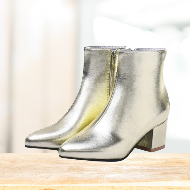 Ash - Stylish silver ankle boots for women