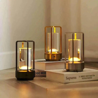 Lampada da tavolo wireless in cristallo con controllo touch