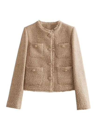 Elegante kurze Tweedjacke für Damen